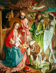 1480年に祭壇の上の祭壇から右端にあるパネル、マギの礼拝